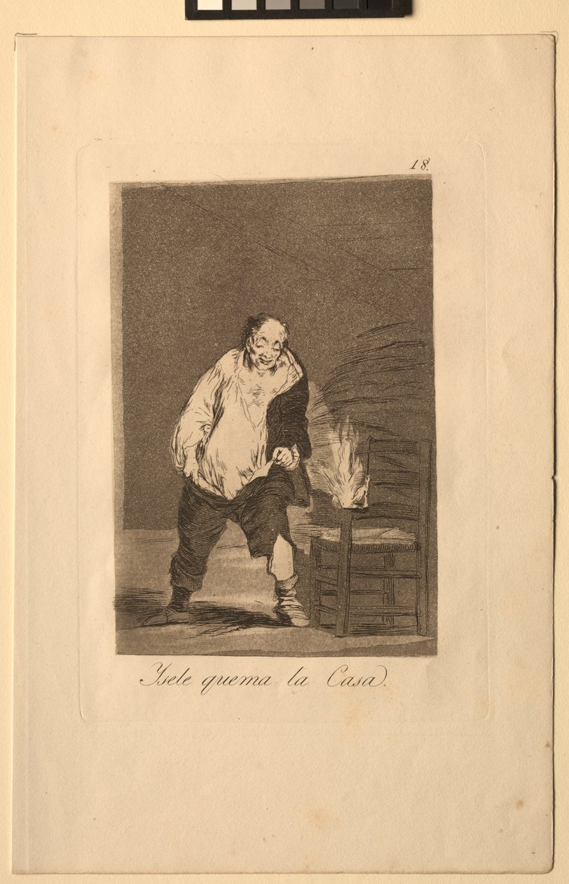 Caprichos: A jeho dům hoří... od Francisco de Goya