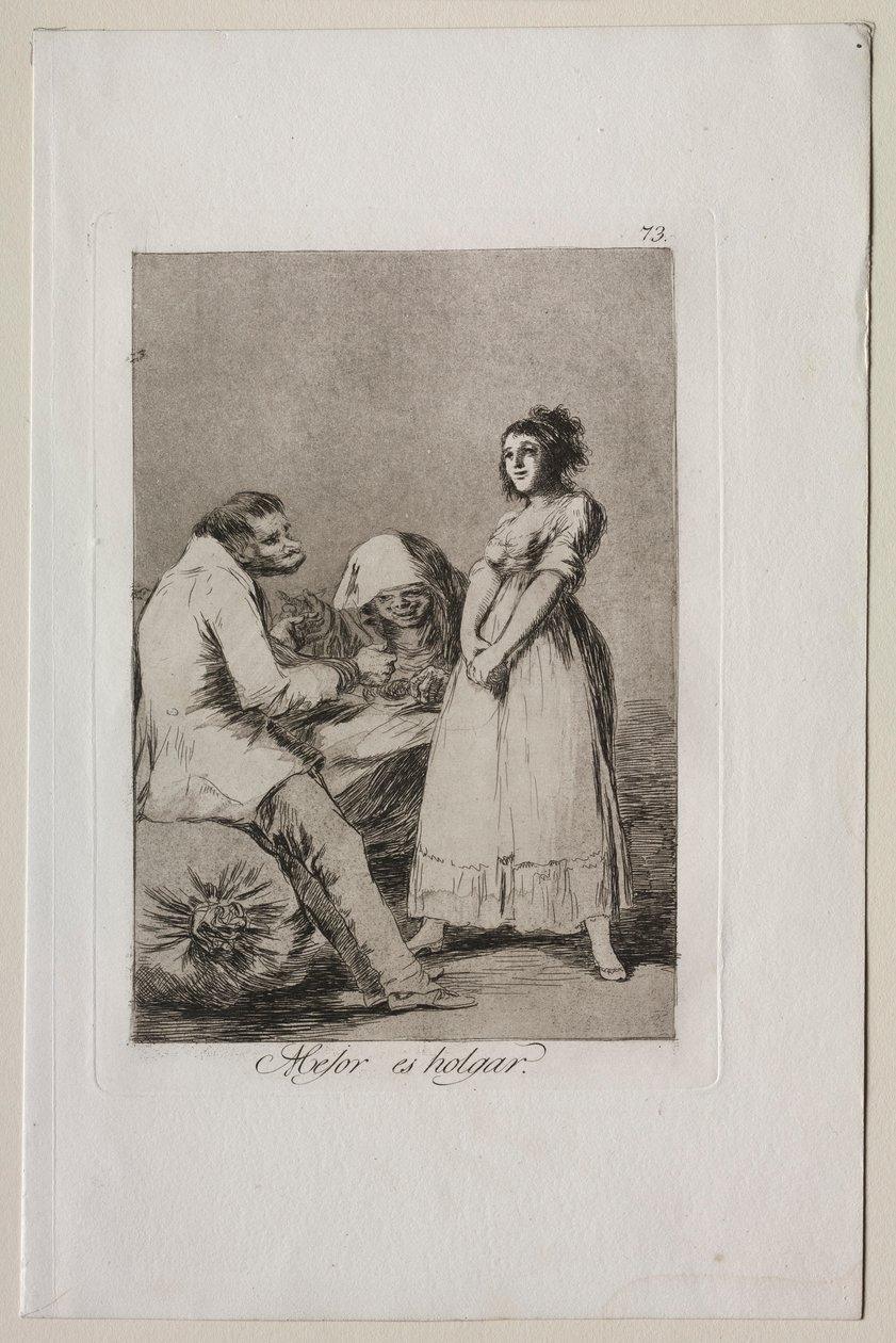 Caprichos: Je lepší být líný. od Francisco de Goya