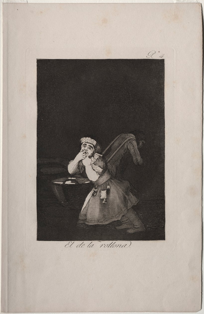 Caprichos: Chůva chlapec. od Francisco de Goya