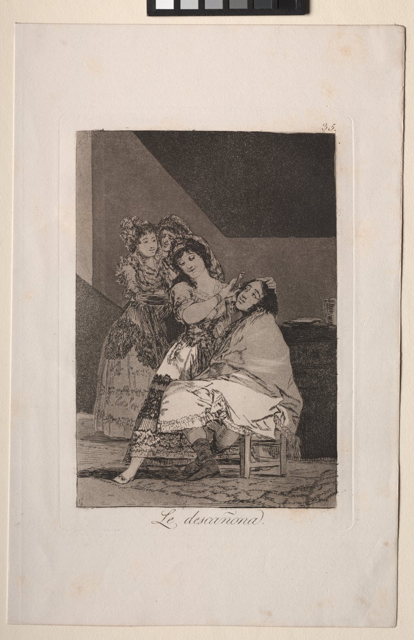 Caprichos: Ona ho ošuká od Francisco de Goya