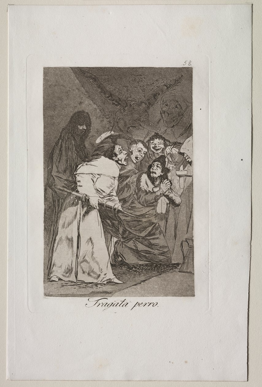 Caprichos: Spolkněte to, Pse! od Francisco de Goya