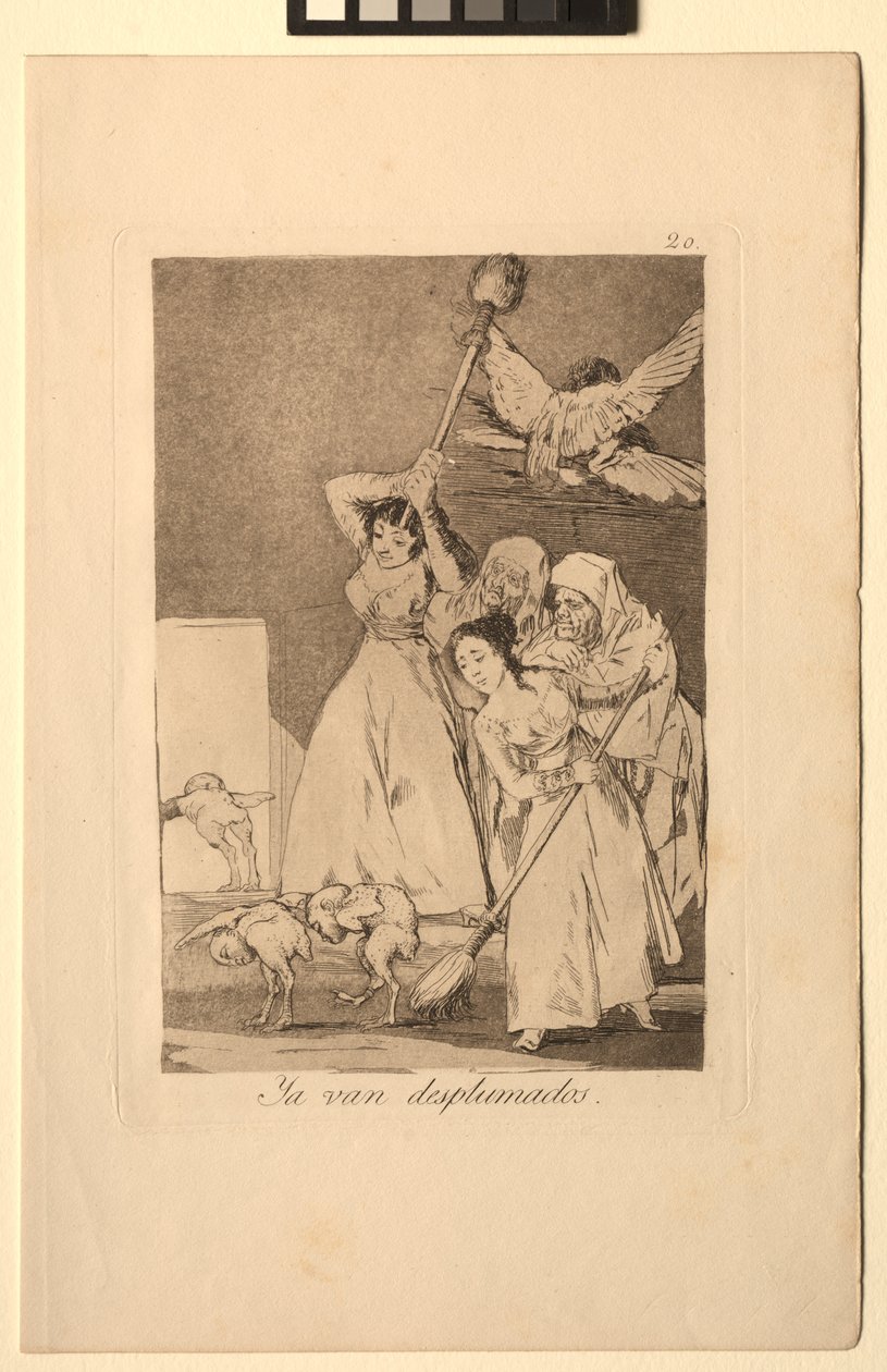 Caprichos: There They Go Drucked t. j. rouno. od Francisco de Goya