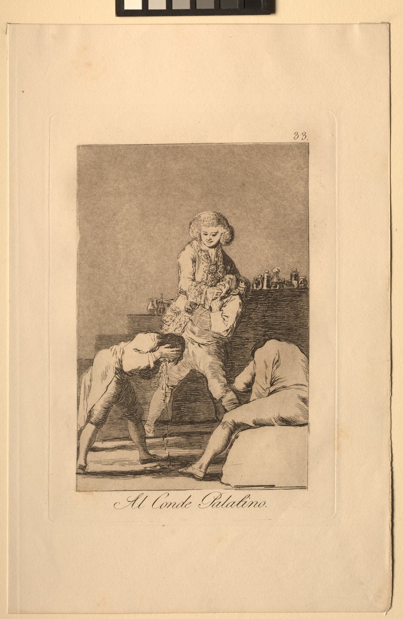Caprichos: Hraběti Palatinovi nebo hraběti z patra. od Francisco de Goya