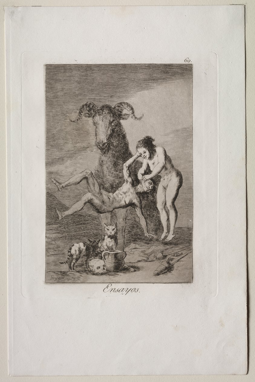 Caprichos: Zkoušky od Francisco de Goya