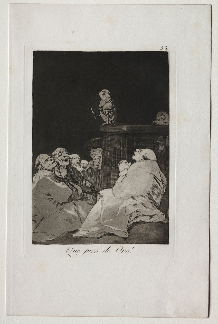 Caprichos: Jaký zlatý zobák! od Francisco de Goya