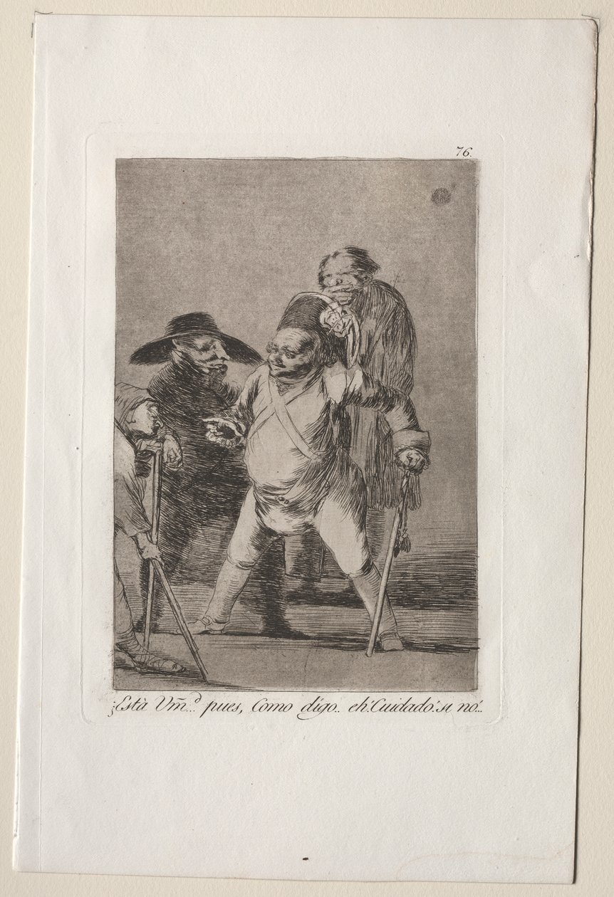 Caprichos: Rozumíš?...No, jak říkám...eh! Pozor! V opačném případě... od Francisco de Goya