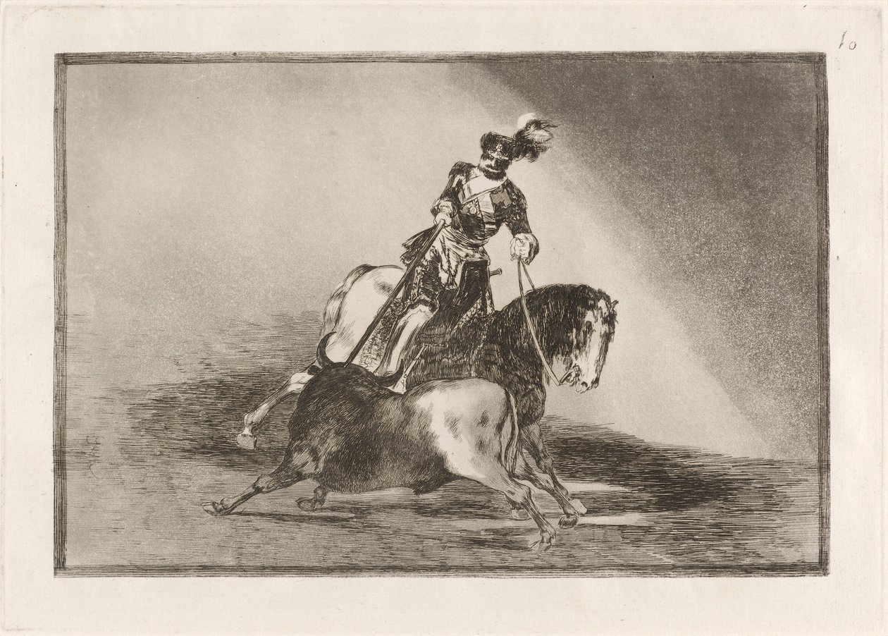 Karel V. kopí býka na náměstí ve Valladolidu (Charles V. Spearing a Bull in the Ring at Valladolid) od Francisco de Goya