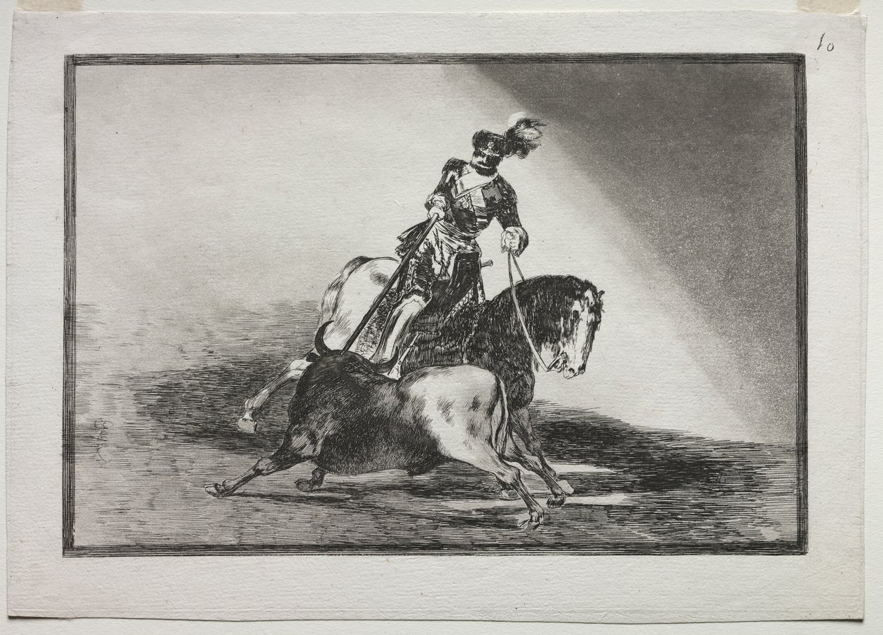 Karel V. Kopí býka v ringu ve Valladolidu od Francisco de Goya