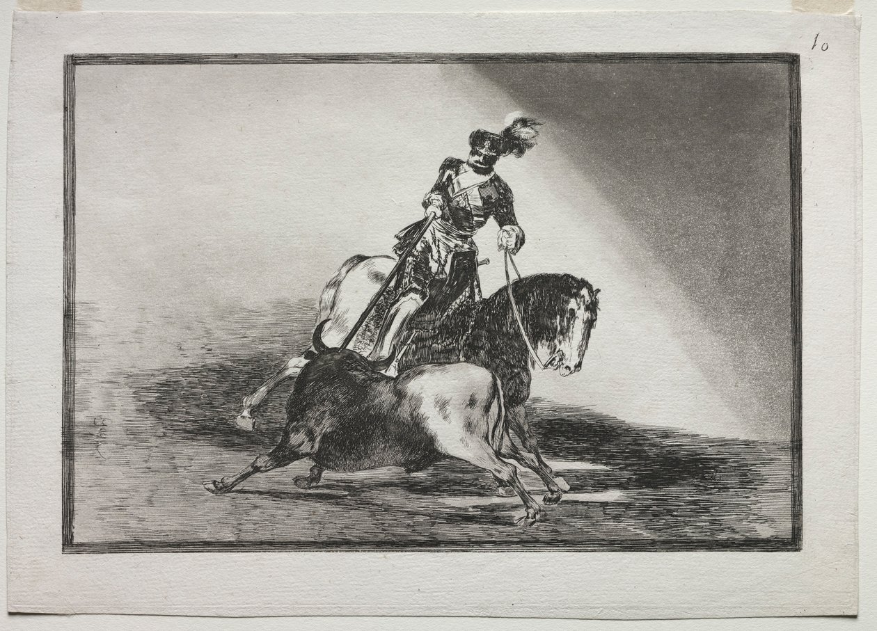 Karel V. Kopí býka v ringu ve Valladolidu, 1815-1816. od Francisco de Goya