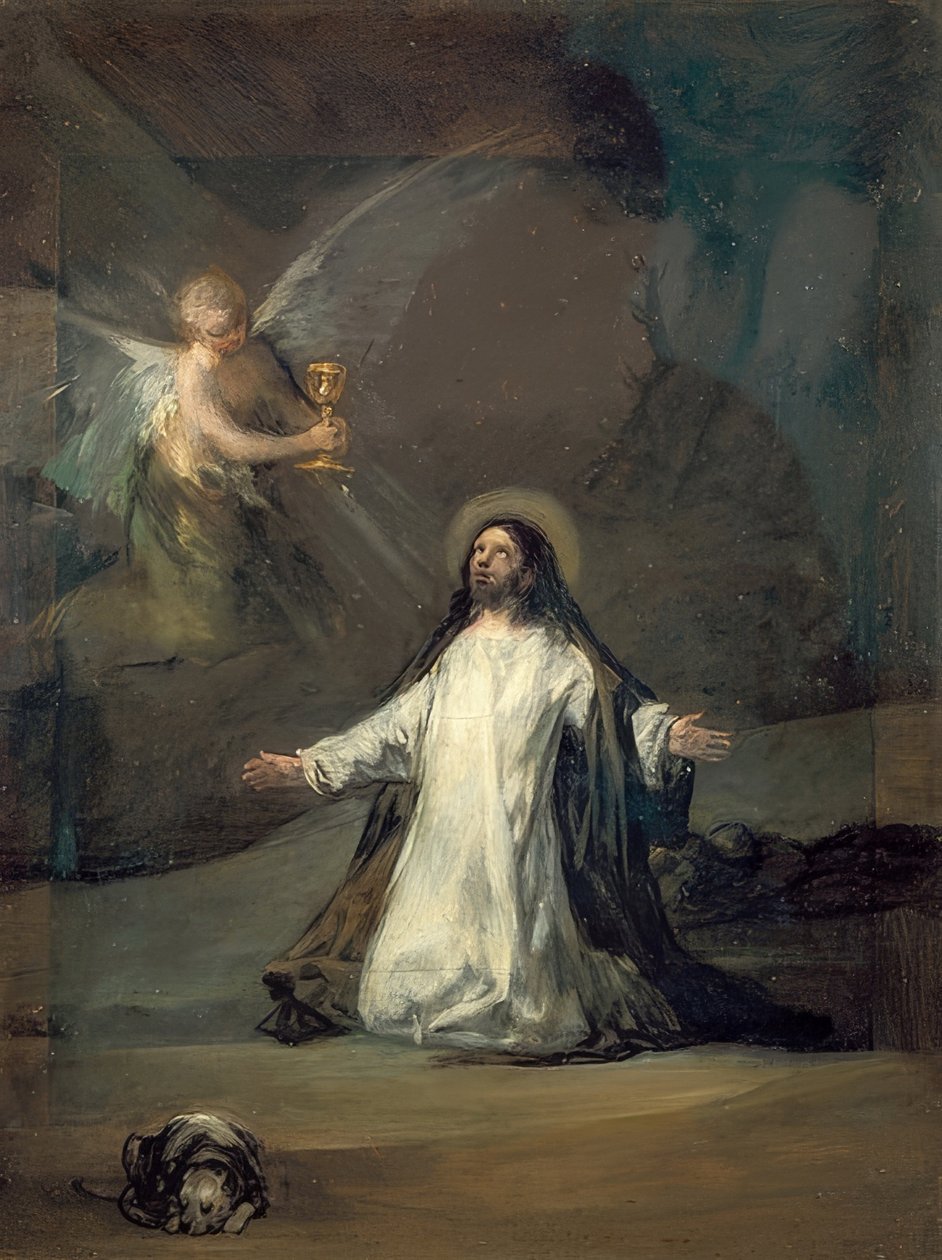 Kristus na hoře Olivetské. Kolem roku 1819 od Francisco de Goya