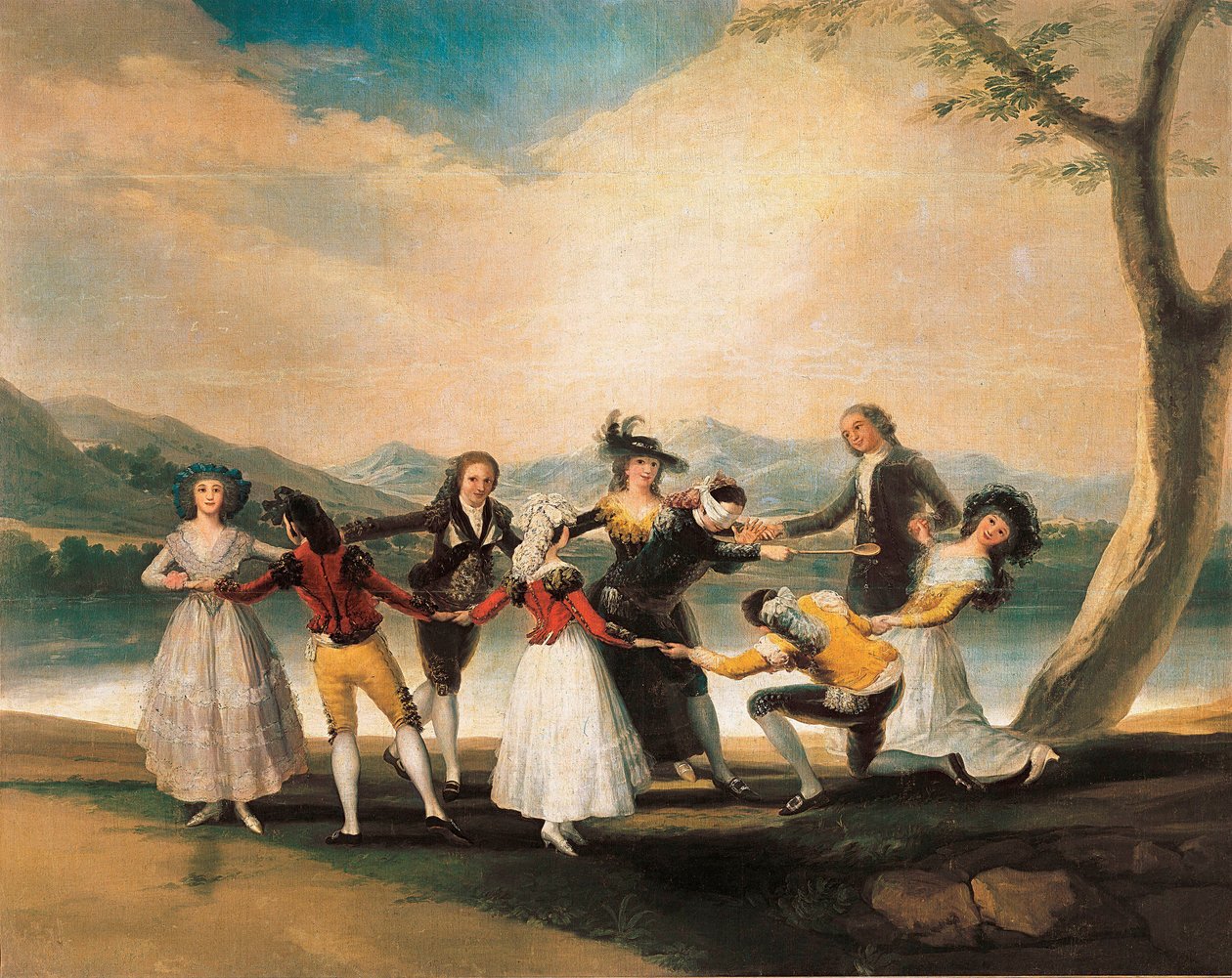 "Colin maillard" (Cucharon) 1788-1789 (olej na plátně) od Francisco de Goya