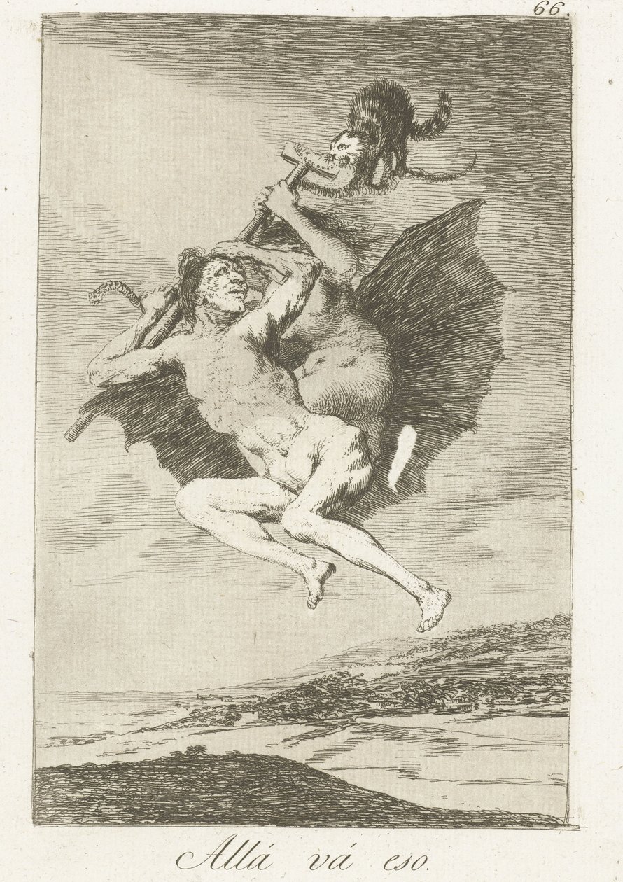 tam jdou Allá vá eso (název na objektu) Los Caprichos (název série) od Francisco de Goya