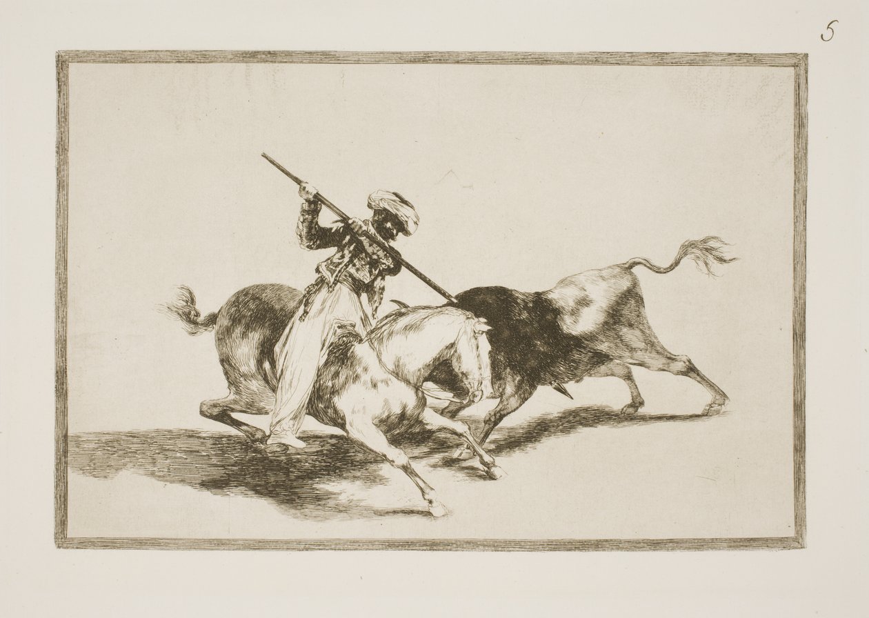 Inspirovaný Maurer Gazul jako první nabodl býky podle pravidel od Francisco de Goya