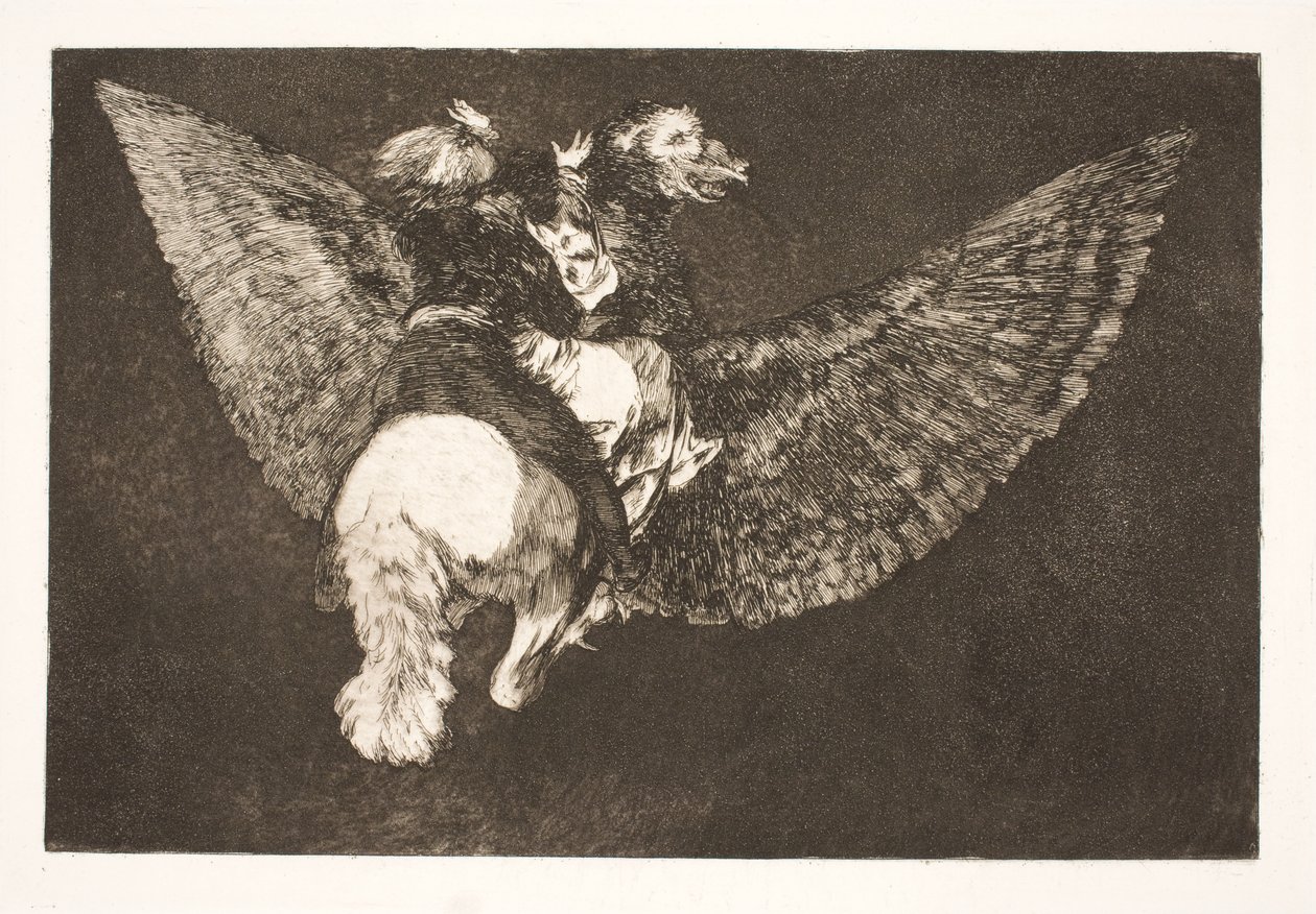 The Flying Folly (Vzdej se přítele, který tě schovává pod křídly a kousne tě zobákem) od Francisco de Goya