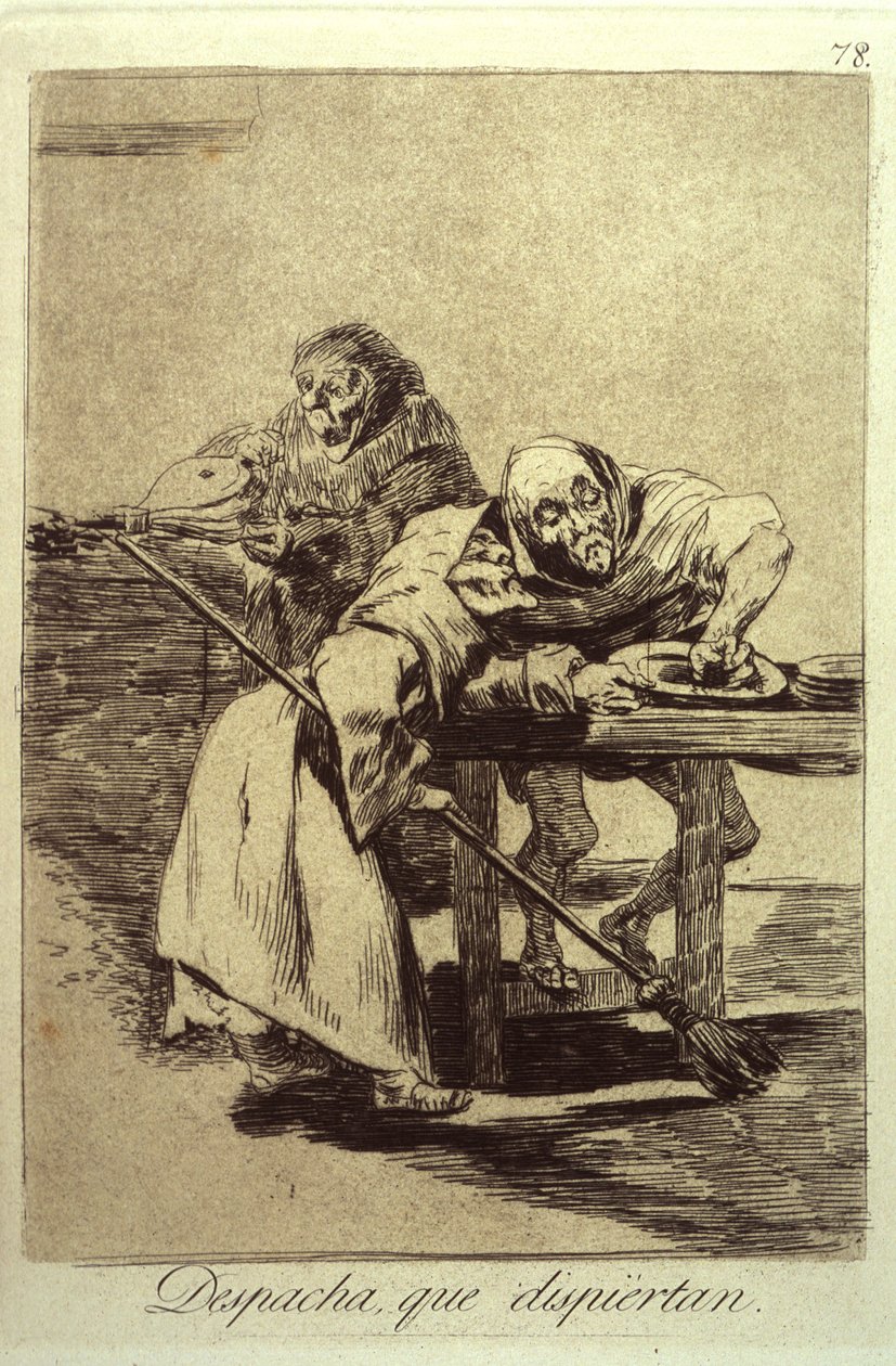 Despacha Que Dispiertan Buďte rychlí, už se probouzejí, deska 78 z Los Caprichos, 1799 od Francisco de Goya