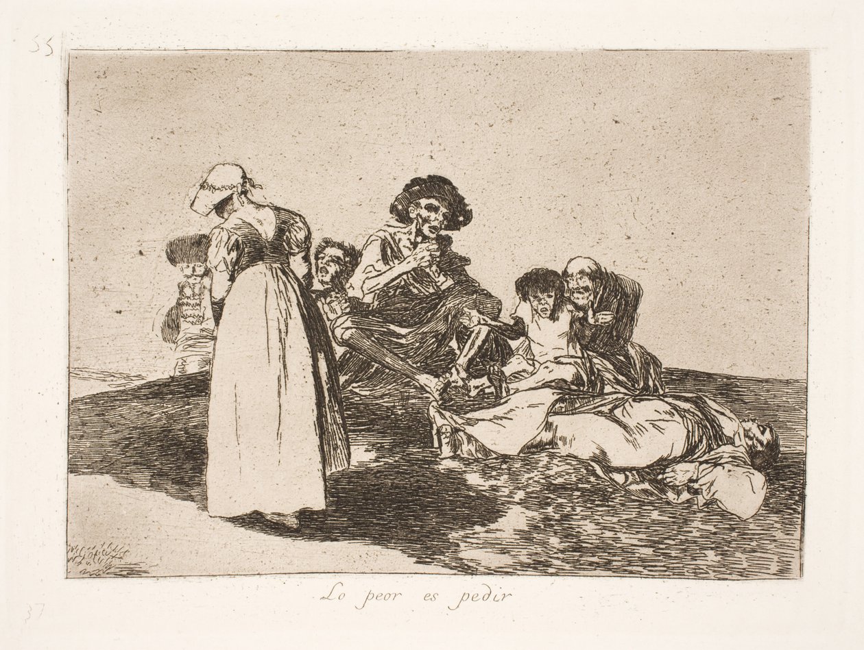 Nejhorší je, že musíš prosit (55) od Francisco de Goya