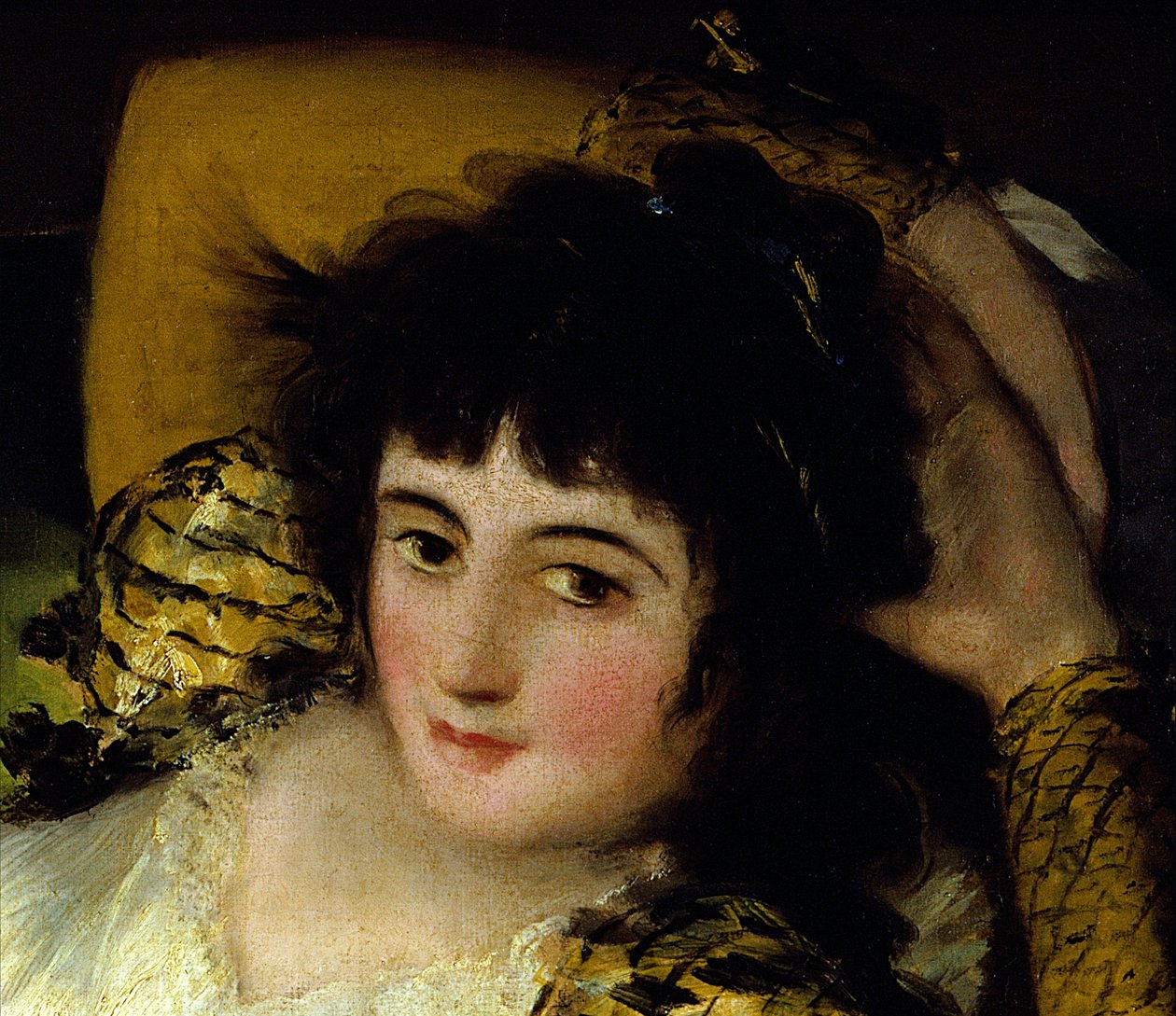 Detail "The Dressed Cutie"" Obraz od Francisca de Goyi (1746-1828) Slunce z 19. století. 0,95x1,88 m Madrid. Muzeum Prado. od Francisco de Goya