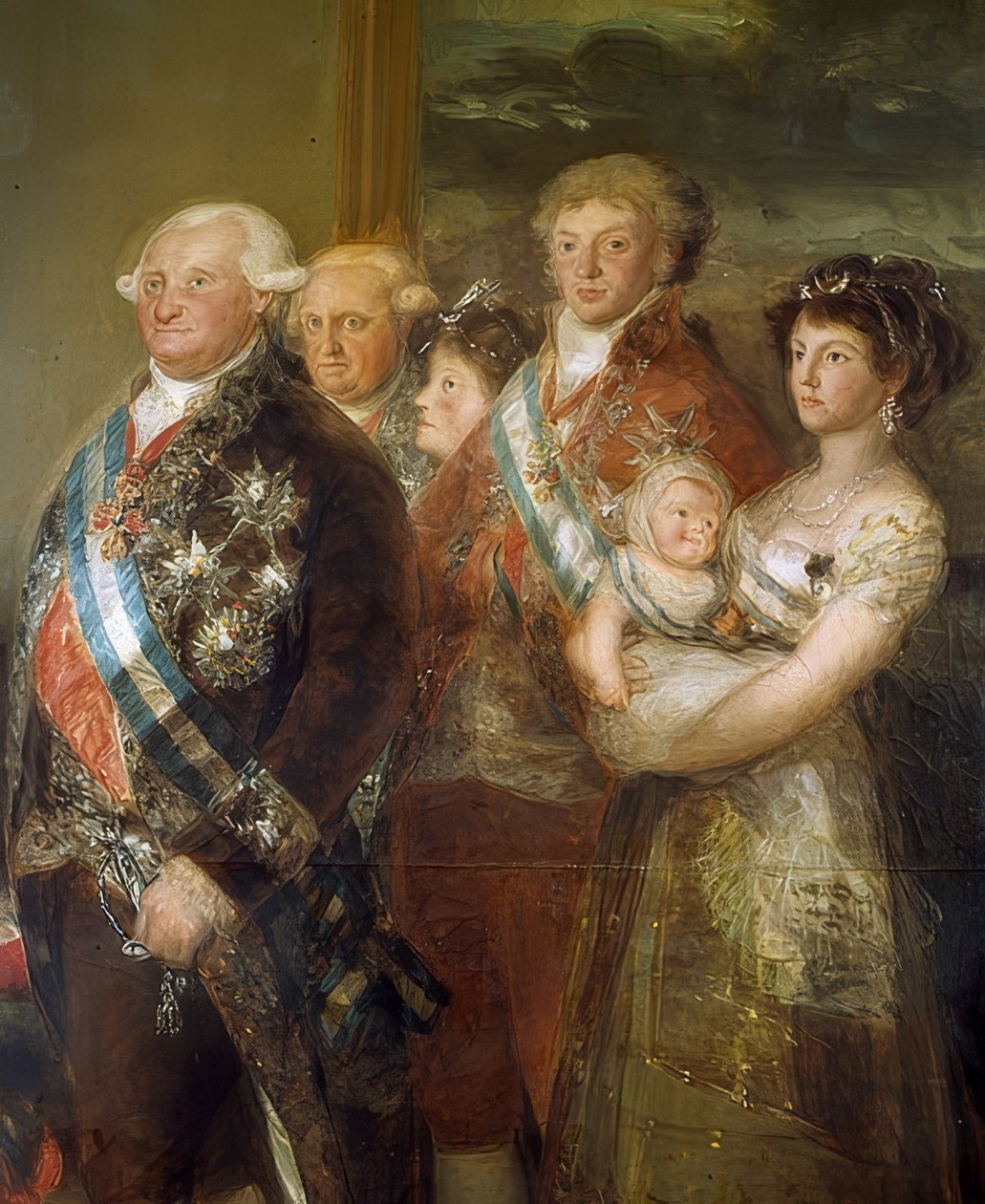 Rodina španělského Karla IV. 1800/01. detail od Francisco de Goya