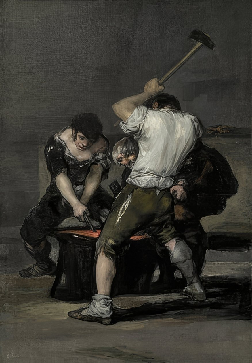 Kovárna. Kolem 1815-20 od Francisco de Goya