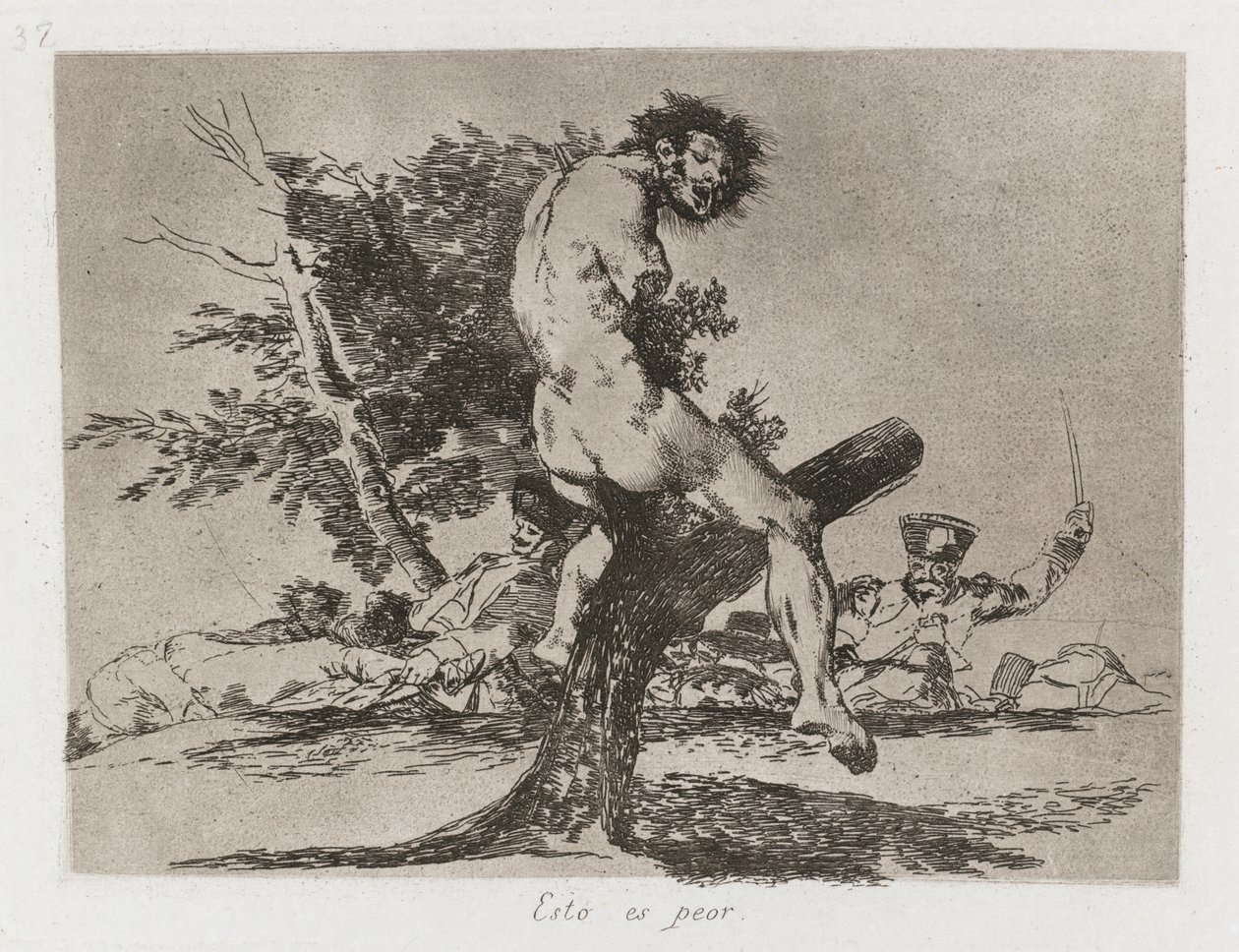 Válečné katastrofy: Pl. 37, To je horší, 1810-1813. od Francisco de Goya