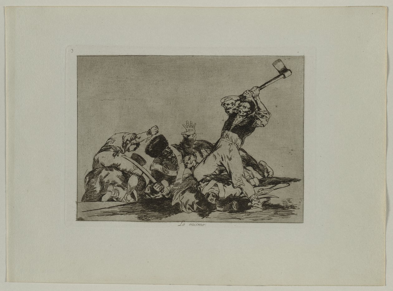 Válečné katastrofy: Pl., 3, Totéž, 1810-1813. od Francisco de Goya