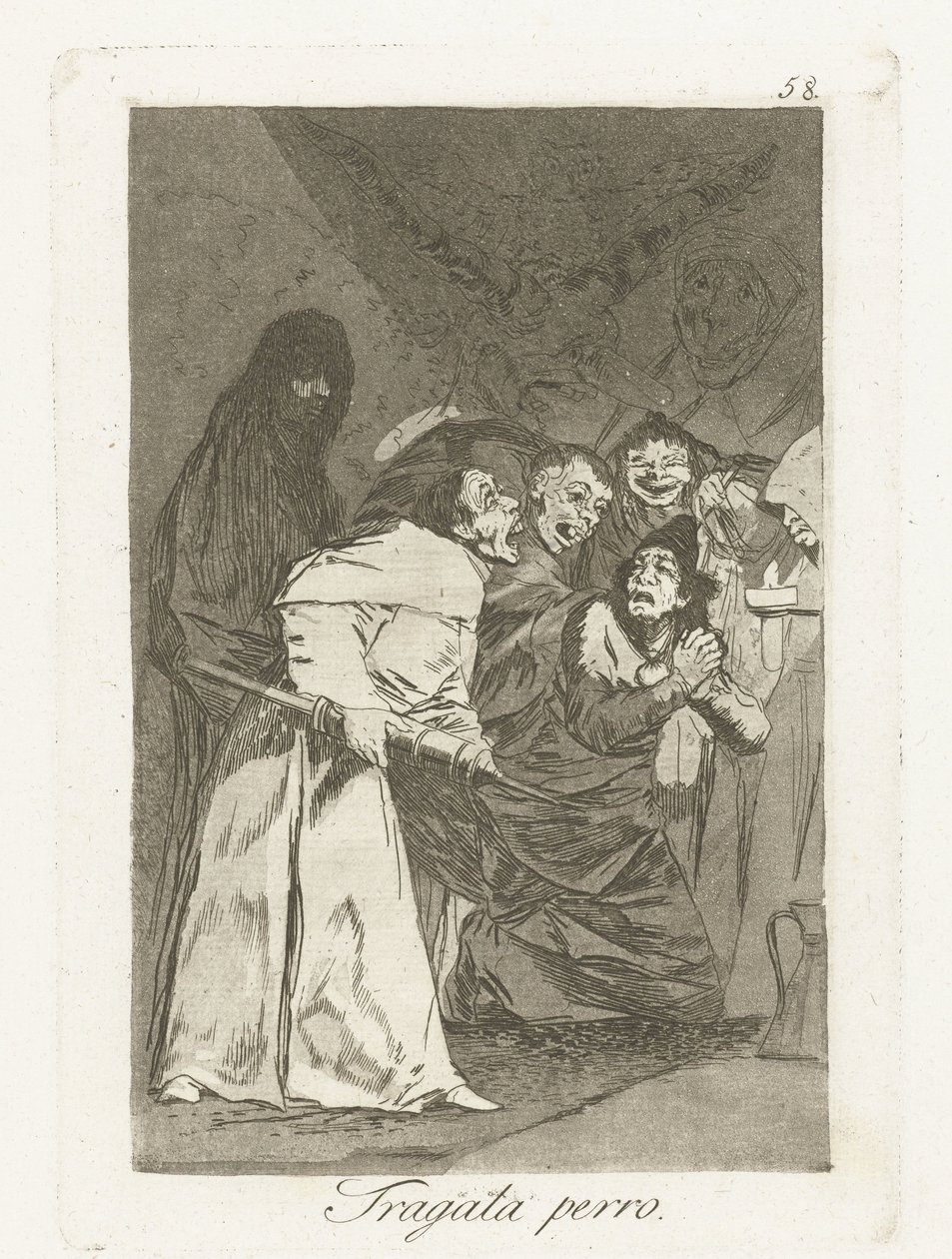 vlaštovka, pes Tragala perro Los Caprichos (název série) od Francisco de Goya