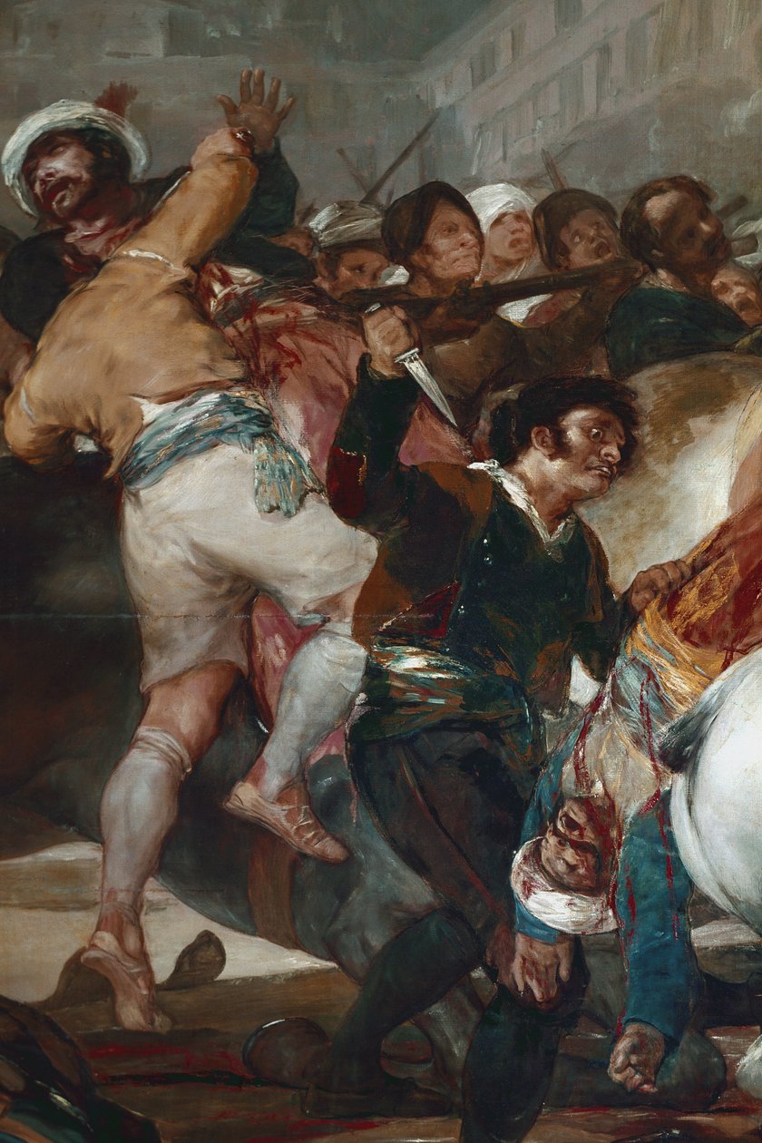 The Two of May (2. května) aneb Obvinění mamlúků. Detail (olej na plátně od Francisco de Goya