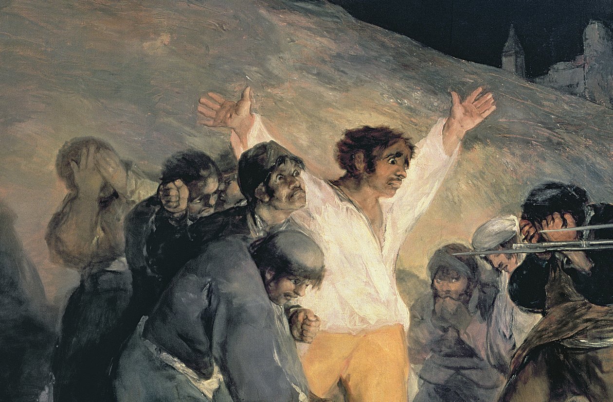 Poprava obránců Madridu, 3. května 1808, 1814 olej na plátně detail z 507 od Francisco de Goya