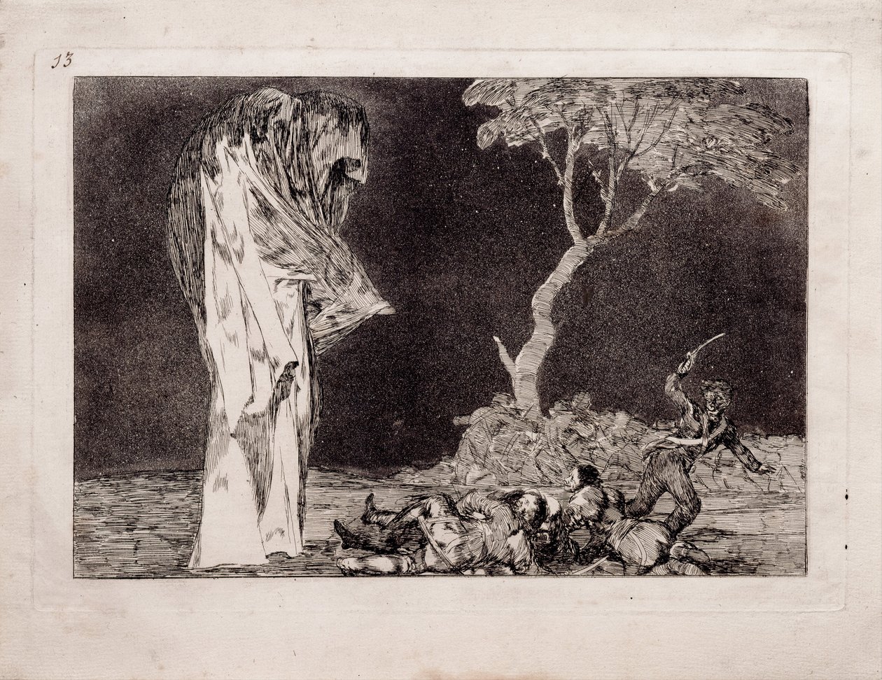 Fearful Folly ze série Los Disparates Follies, 1815-1819 od Francisco de Goya