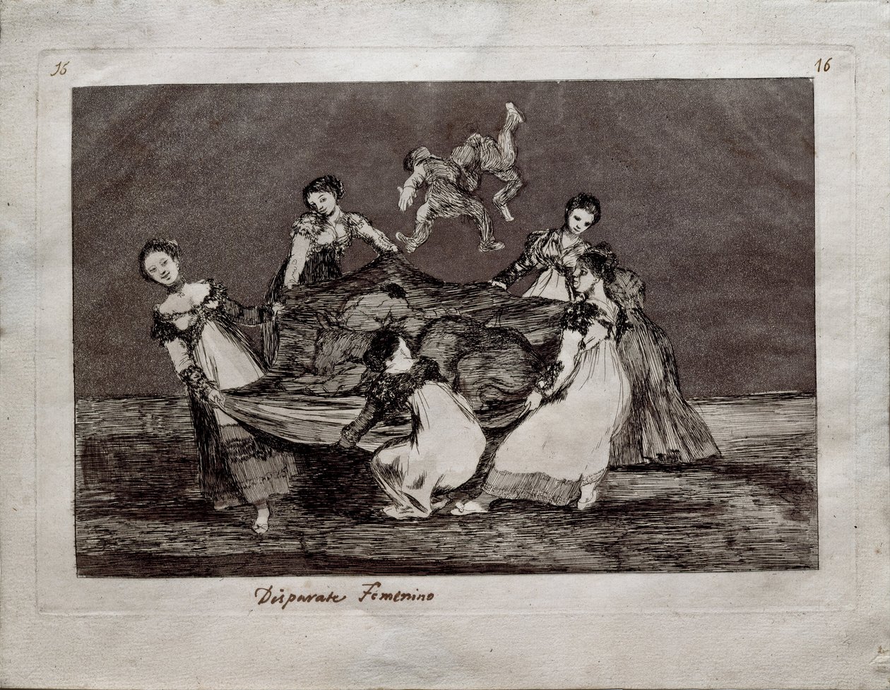 Feminine Folly ze série Los Disparates Follies, 1815-1819 od Francisco de Goya