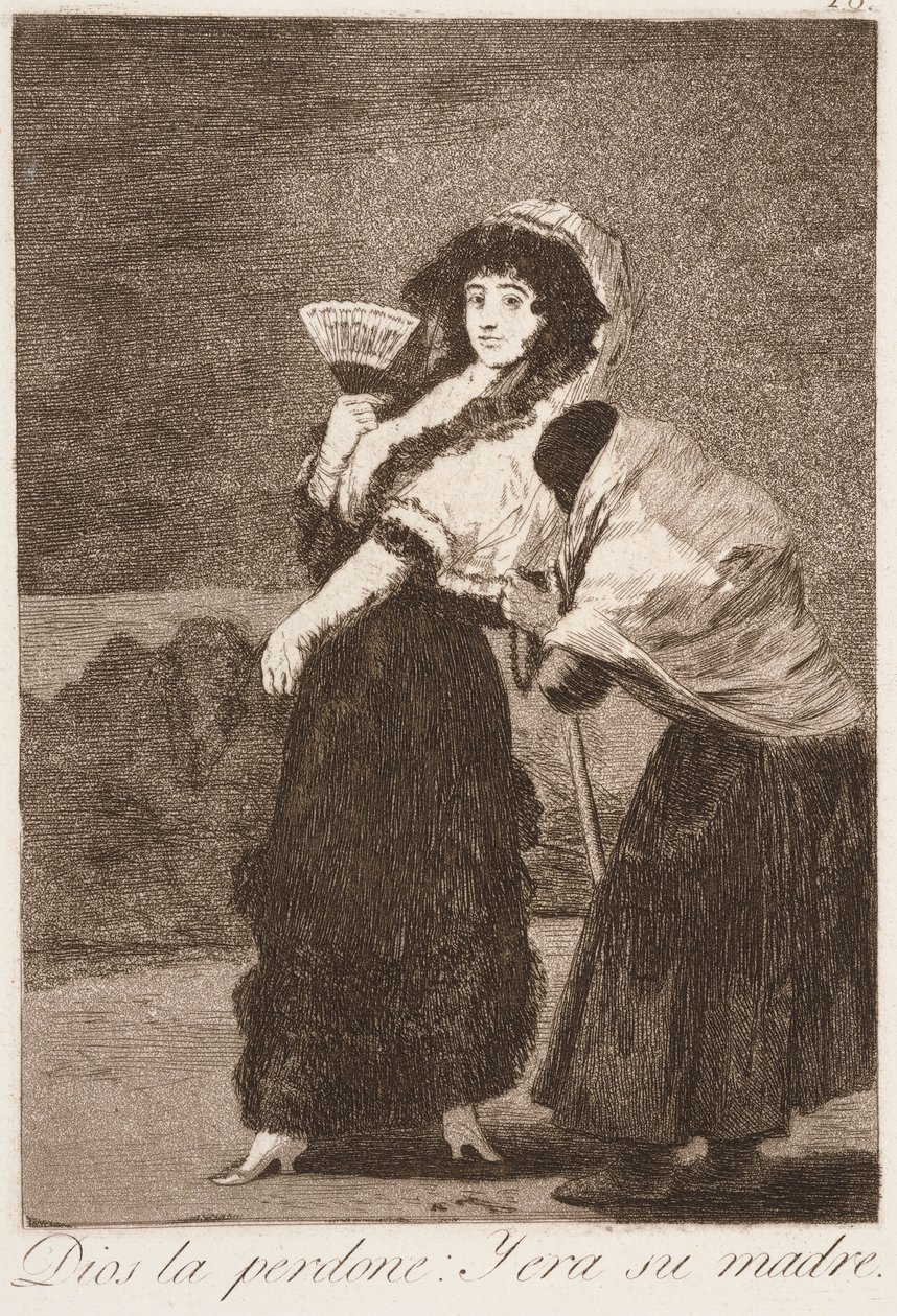 Proboha: A byla to její matka (Dios la perdone: y era su madre) ze seriálu Los Caprichos od Francisco de Goya