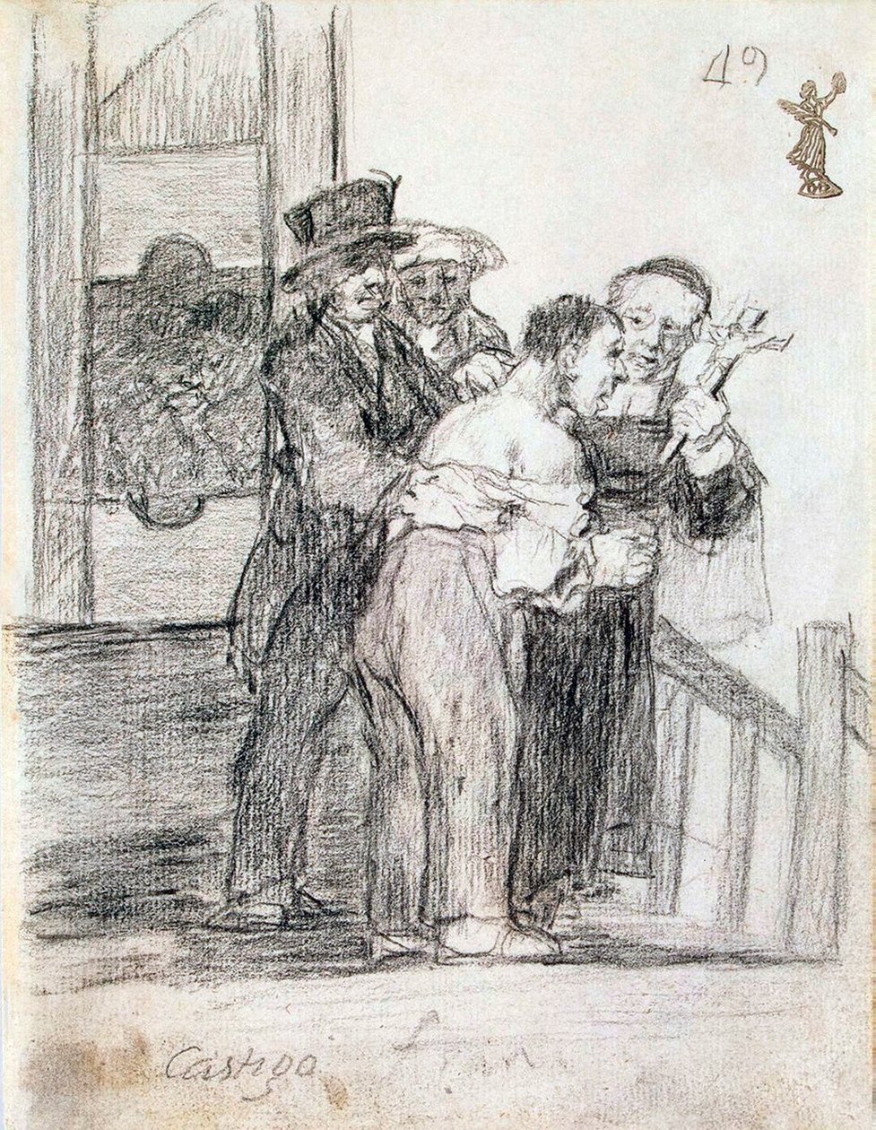 Francouzský trest, mezi 1824 a 1828. od Francisco de Goya