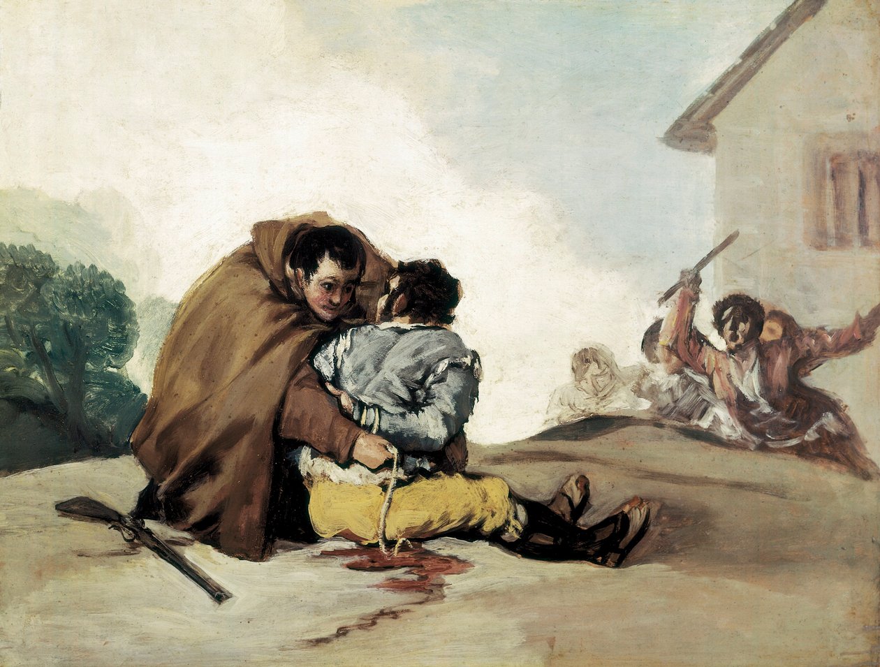 Mnich Peter svazuje Maragato provazem, obraz Francisco de Goya od Francisco de Goya