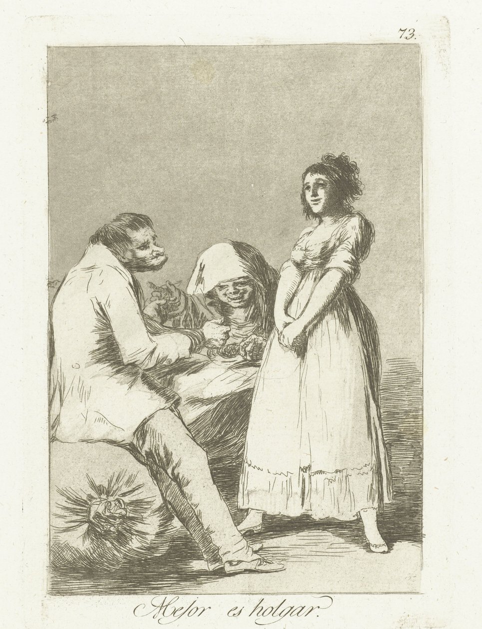 Je lepší být líný Mejor es holgar (název na objektu) Los Caprichos (název série) od Francisco de Goya