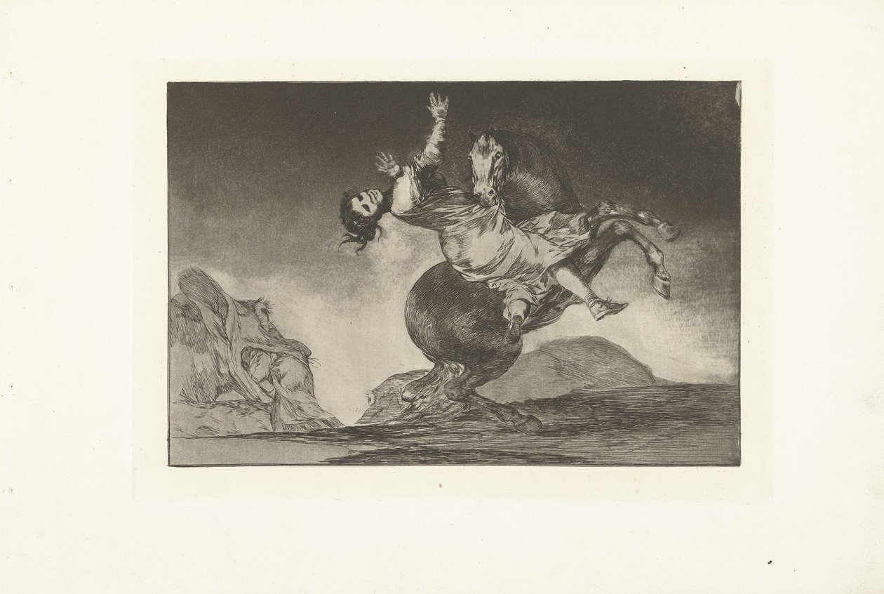 Únos koně El caballo dravec Los Disparates (The follies) (název série) Los Proverbios (The Proverbs) (název série) od Francisco de Goya