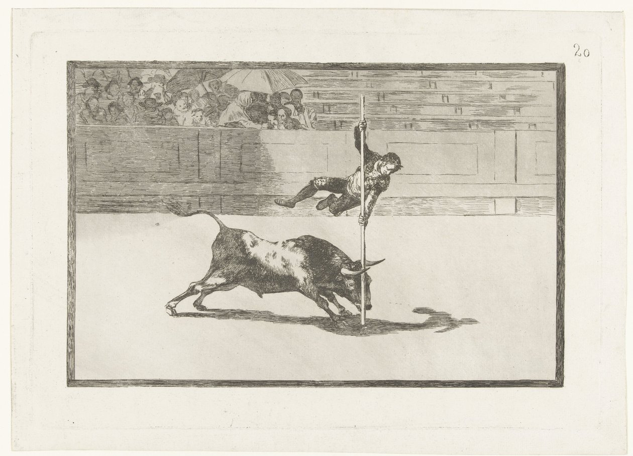 Juanito Apiñani v madridské aréně Lehkost a odvaha Juanita Apiñaniho v Madridu Býčí zápasy (název seriálu) Stierenvechten (název série) od Francisco de Goya