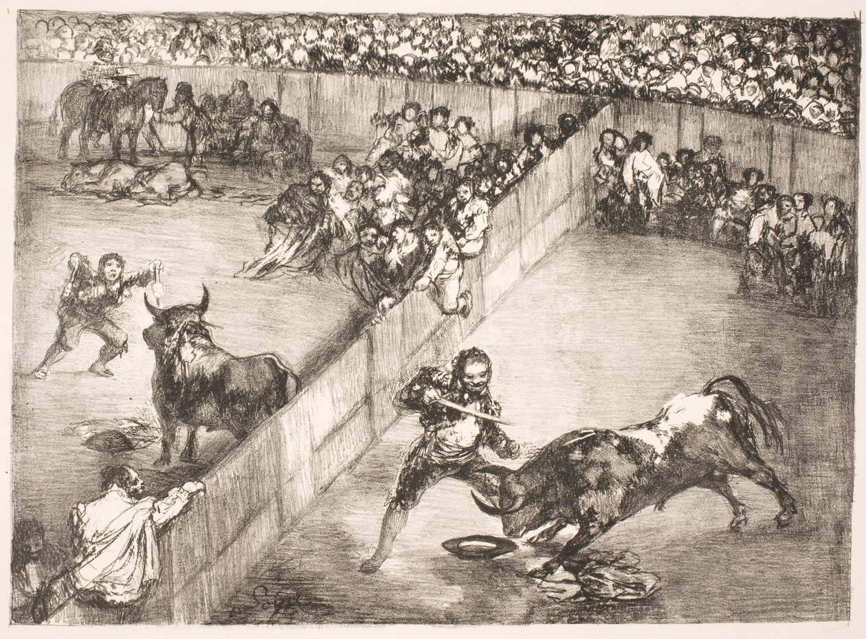 "La Division de la Place" [Býčí zápas v rozdělené aréně] od Francisco de Goya
