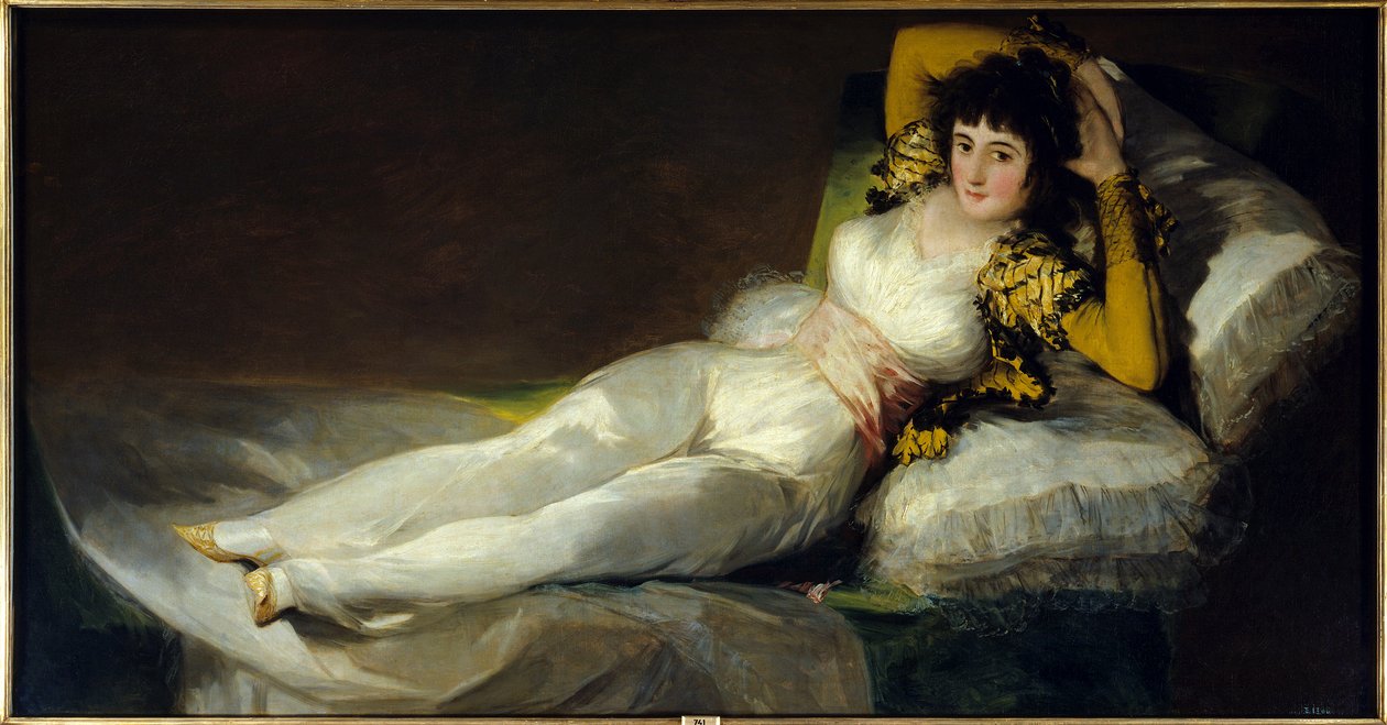 La Maja Vestida (Roztomilý Weturu (oblečený)) .Malba od Francisco de Goya