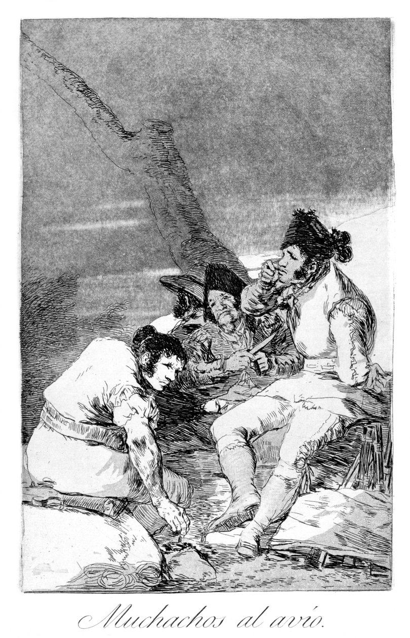 Chlapci se připravují, 1799 od Francisco de Goya