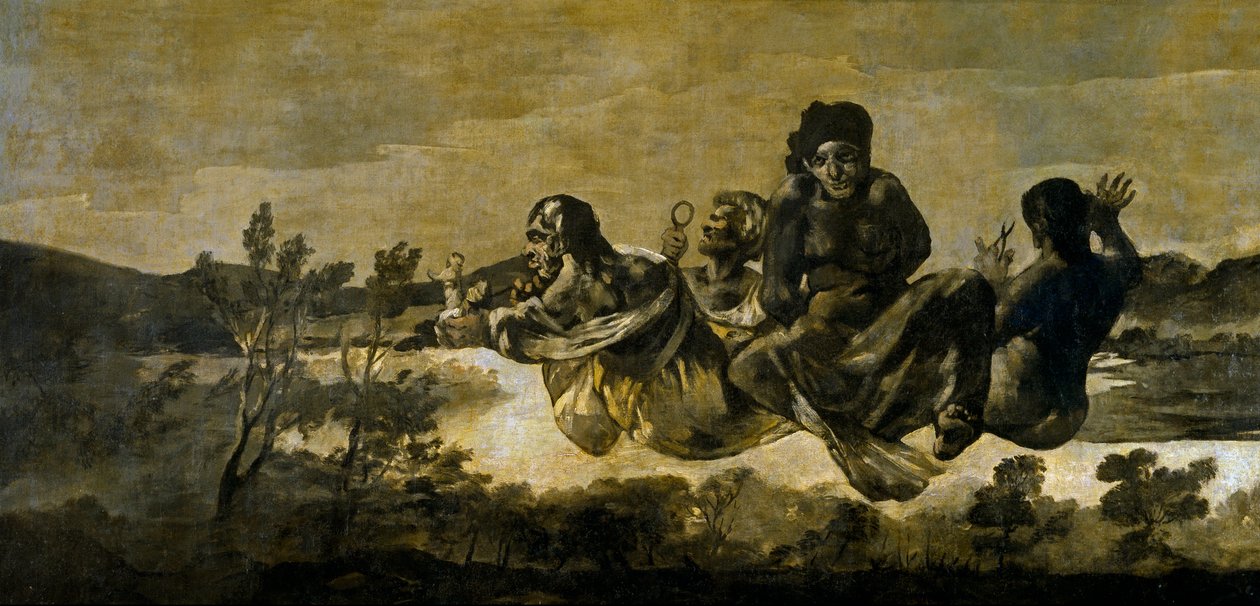 "Les moires"" (les Parques) Atropos (Osudy) Obraz Francisco Goya (1746-1828) 1820-1823 Rozměr 123x266 cm Museo del Prado, Madrid od Francisco de Goya