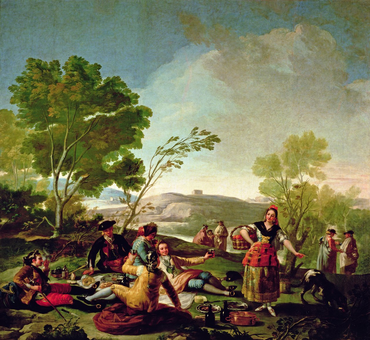 Jídlo na břehu řeky Manzanares, 1776 od Francisco de Goya
