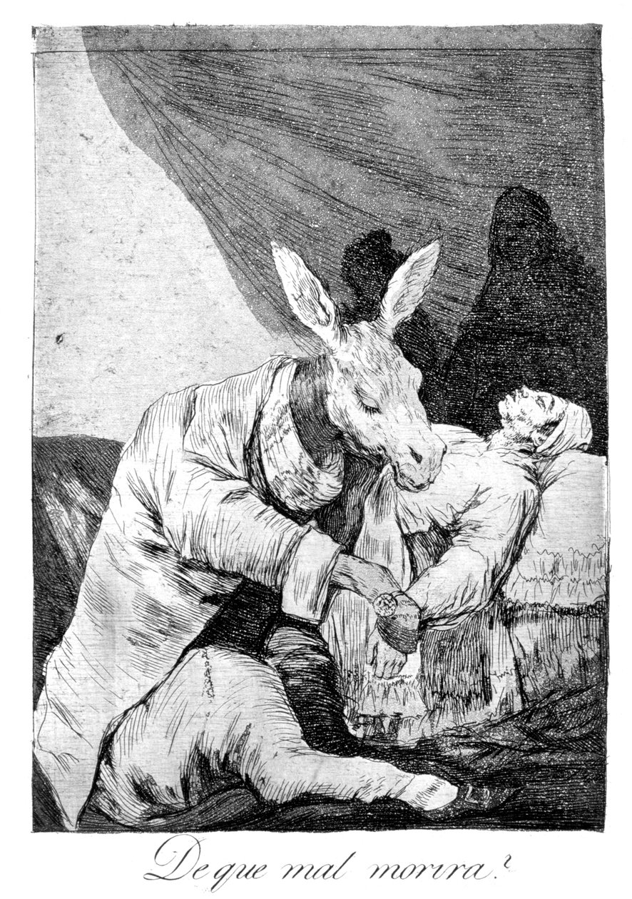 Na co nemocný zemřel, 1799 od Francisco de Goya