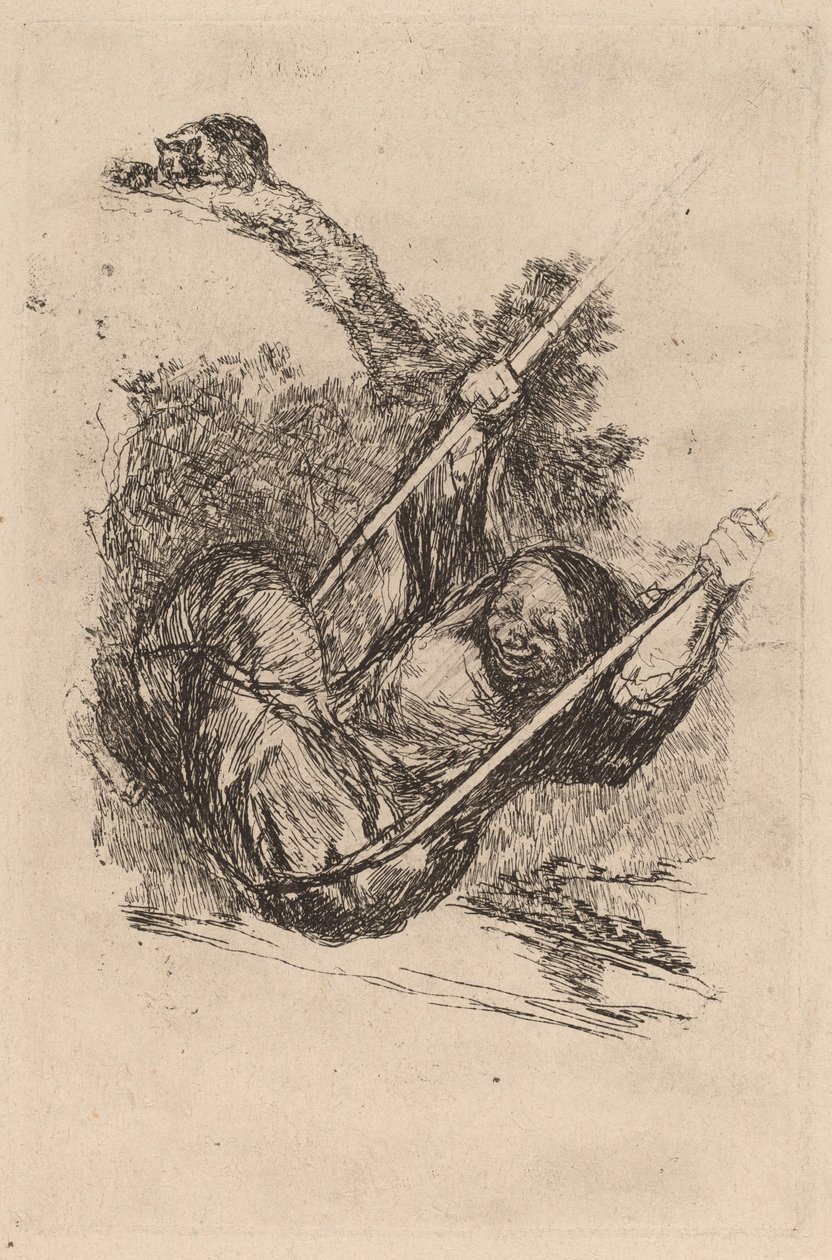 Stará žena na houpačce od Francisco de Goya