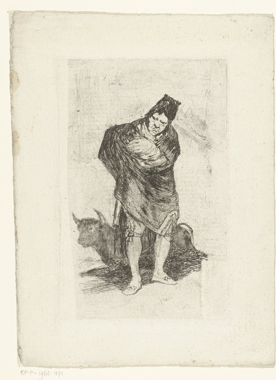 Starý toreador El embozado od Francisco de Goya