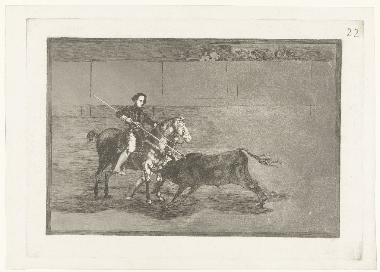 Kbelík v sand van Zaragosa Mužná hodnota slavné Pajuelera v Zaragoze Býčí zápasy (název seriálu) Stierenvechten (název série) od Francisco de Goya