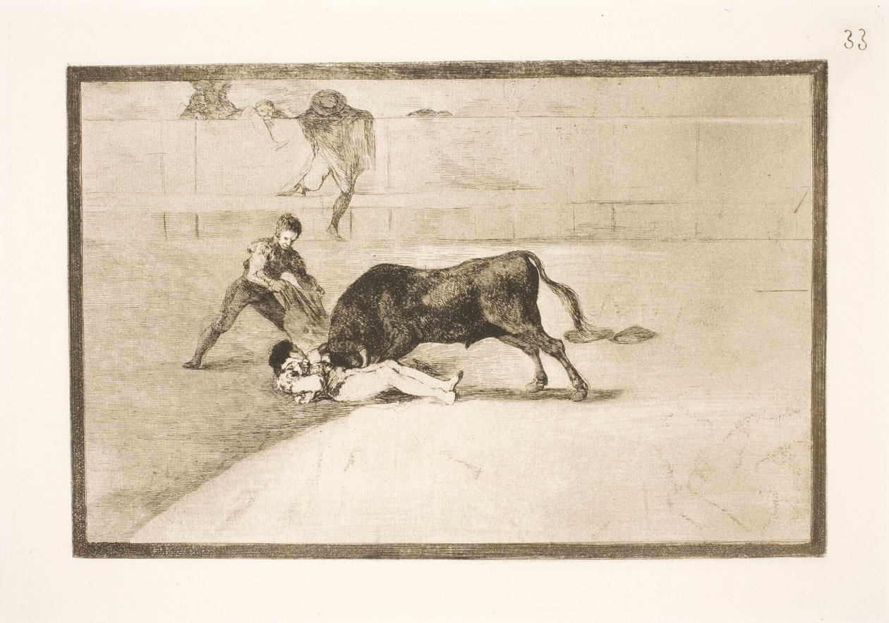 Nešťastná smrt Pepe Illa v madridské aréně od Francisco de Goya