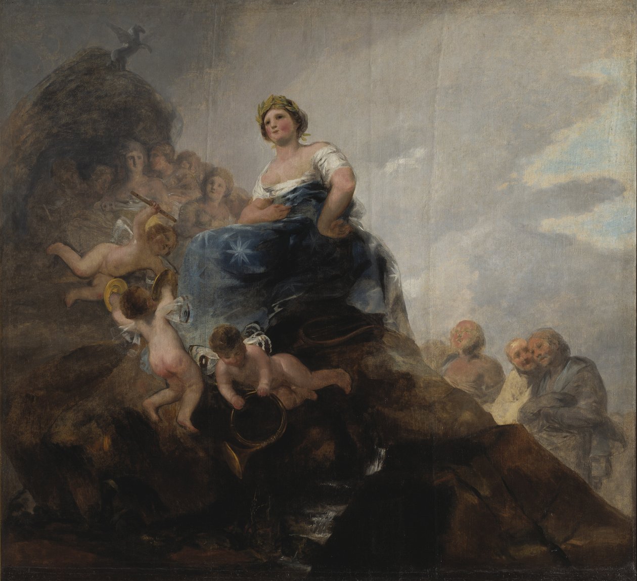 Poezie a básníci - Poezie a básníci, Goya, Francisco, z (1746-1828). Olej na plátně. Rozměry: 298 x 326 cm. Národní muzeum Stockholm od Francisco de Goya