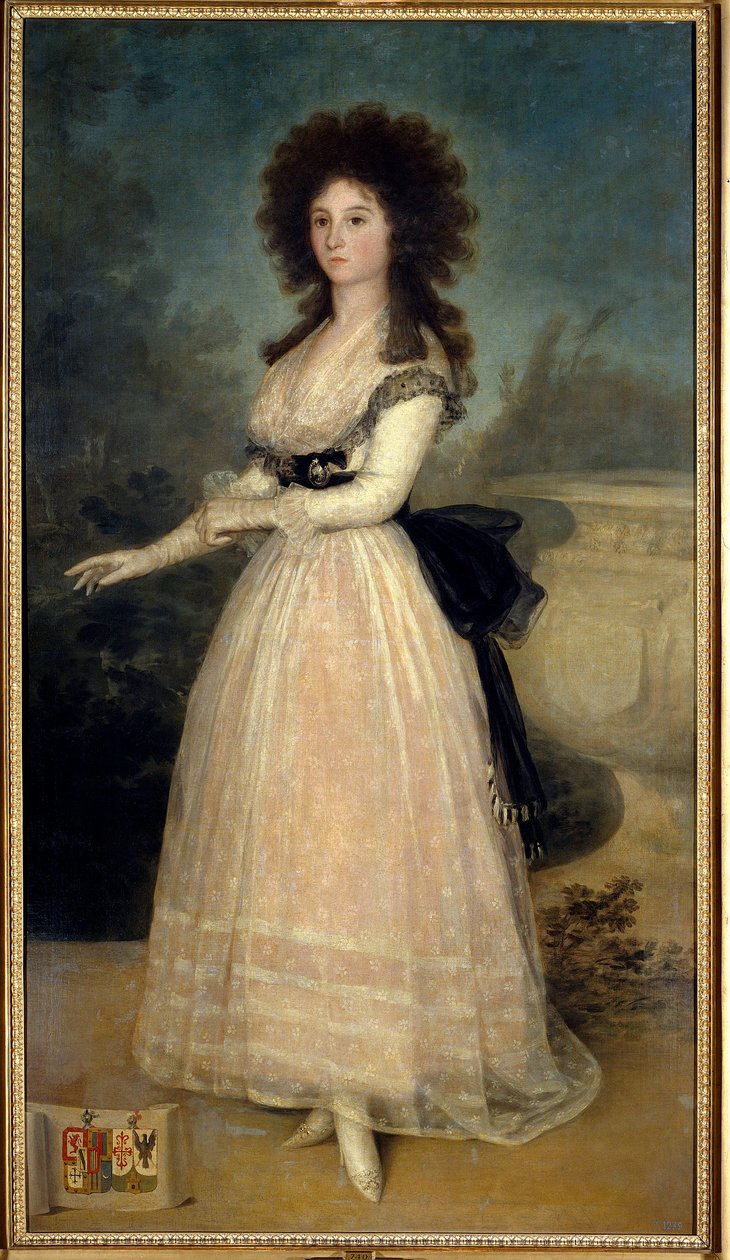 Portrét na nohou Dona Tadea Arias de Enriquez Malba Francisca de Goya (1746-1828) (Ec. Esp) Madrid 18. století. Musee Du Prado - Celovečerní portrét Dony Tadea Arias de Enriquez. Obraz Francisco de Goya (1746-1828) (španělská škola) 18. od Francisco de Goya