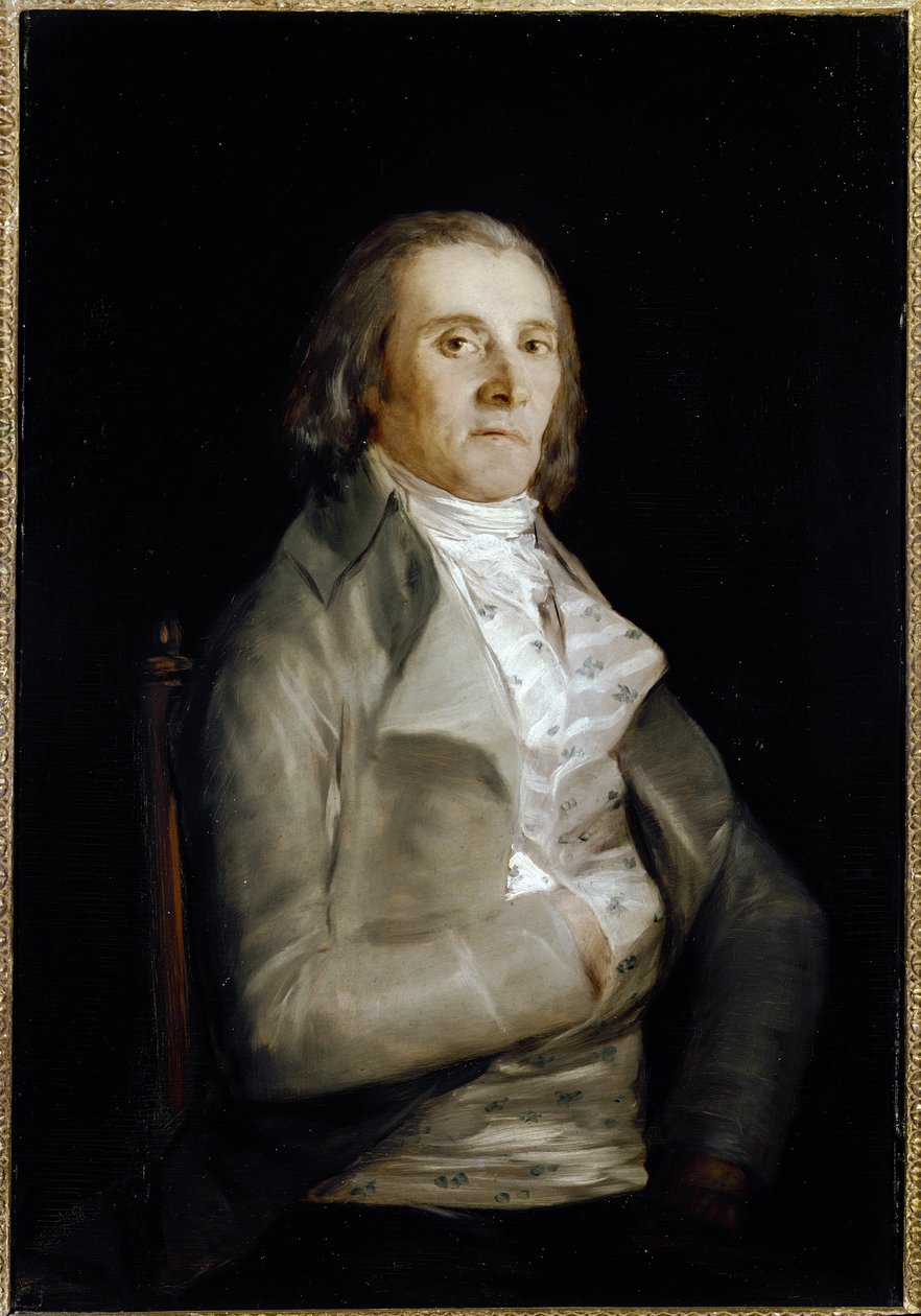 Portrét Dona Andrese del Perala (aktivní 1770-1820) malíř a dekoratér - Olej na dřevě od Francisco de Goya