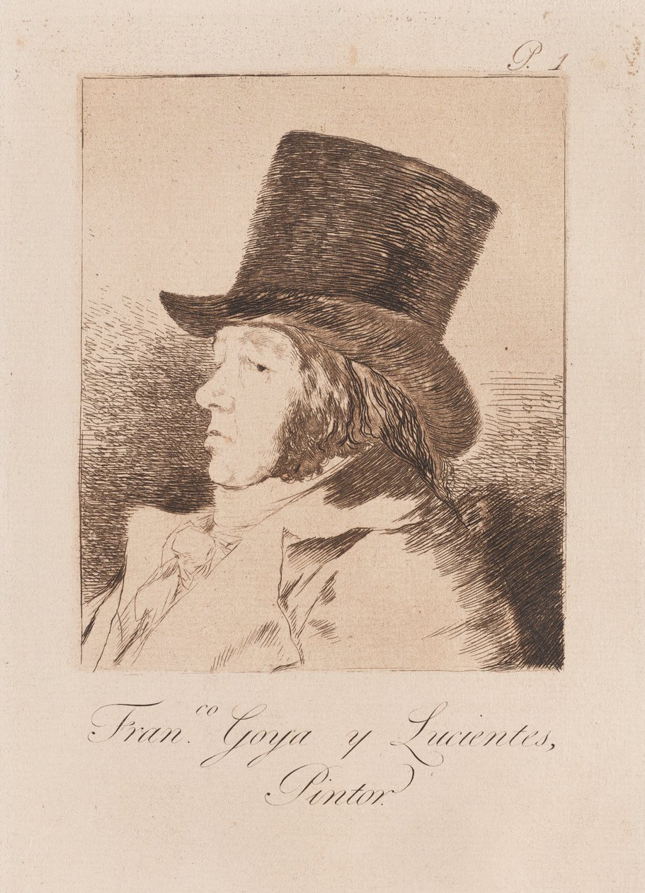 Portrét umělce, konec 18.-začátek 19 století (tisk) od Francisco de Goya